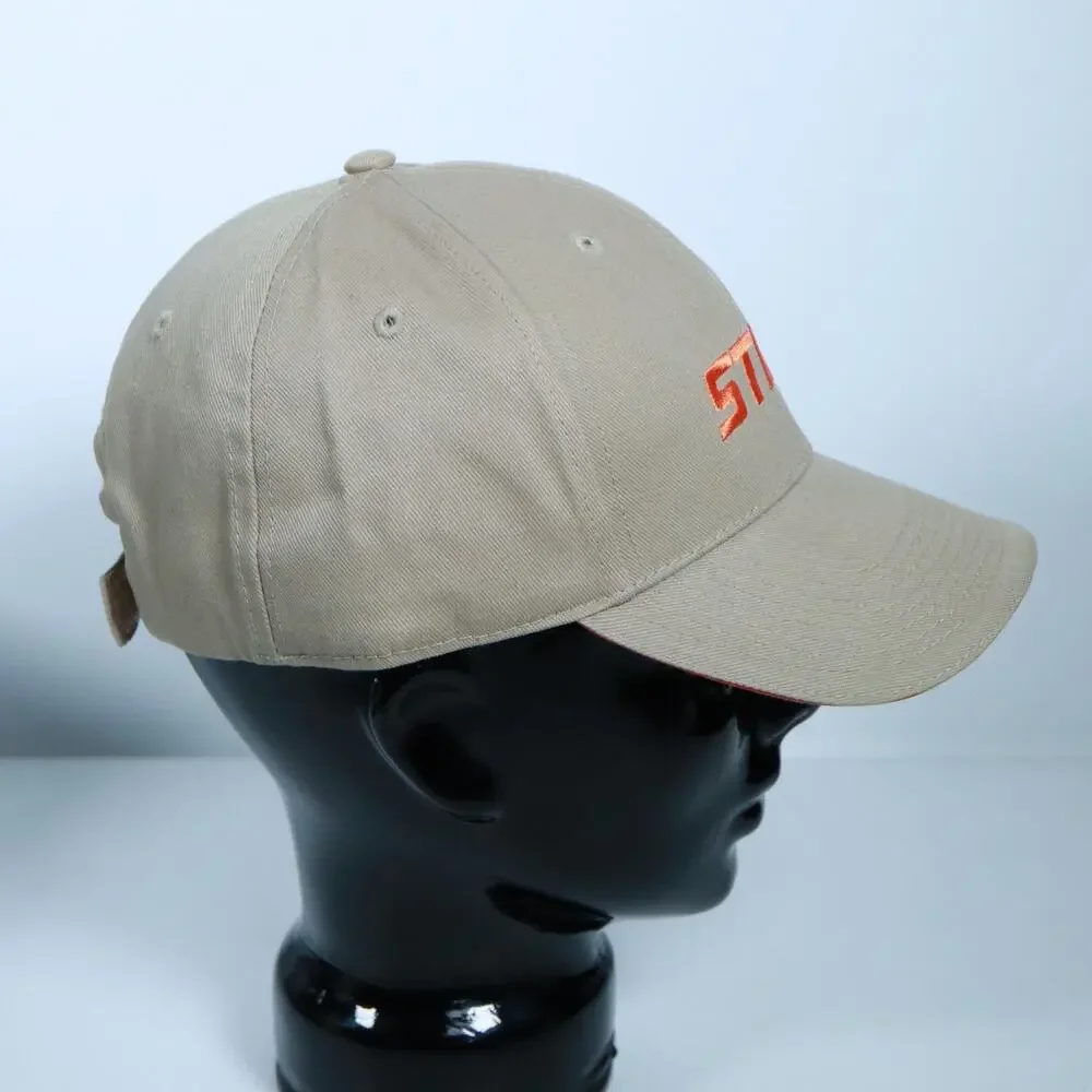 Stihl Outfitters Beige Brown Tan & Orange Embroidered Strapback Hat Cap